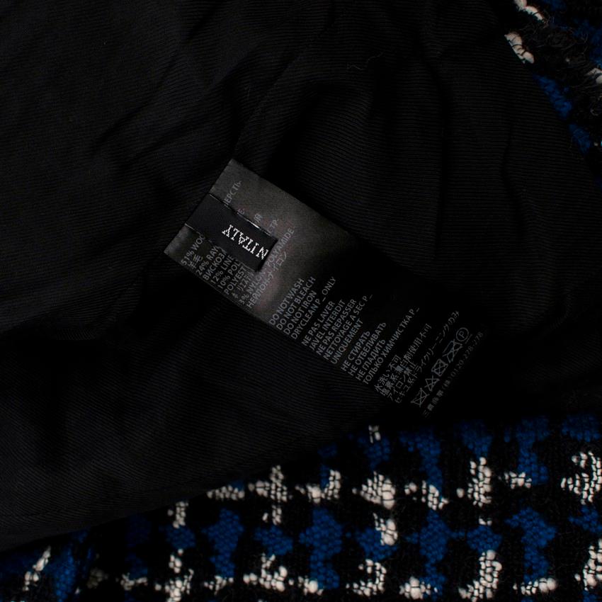 Haider Ackermann Blue & Black Boucle Cropped Jacket - Size US 6 For Sale 2