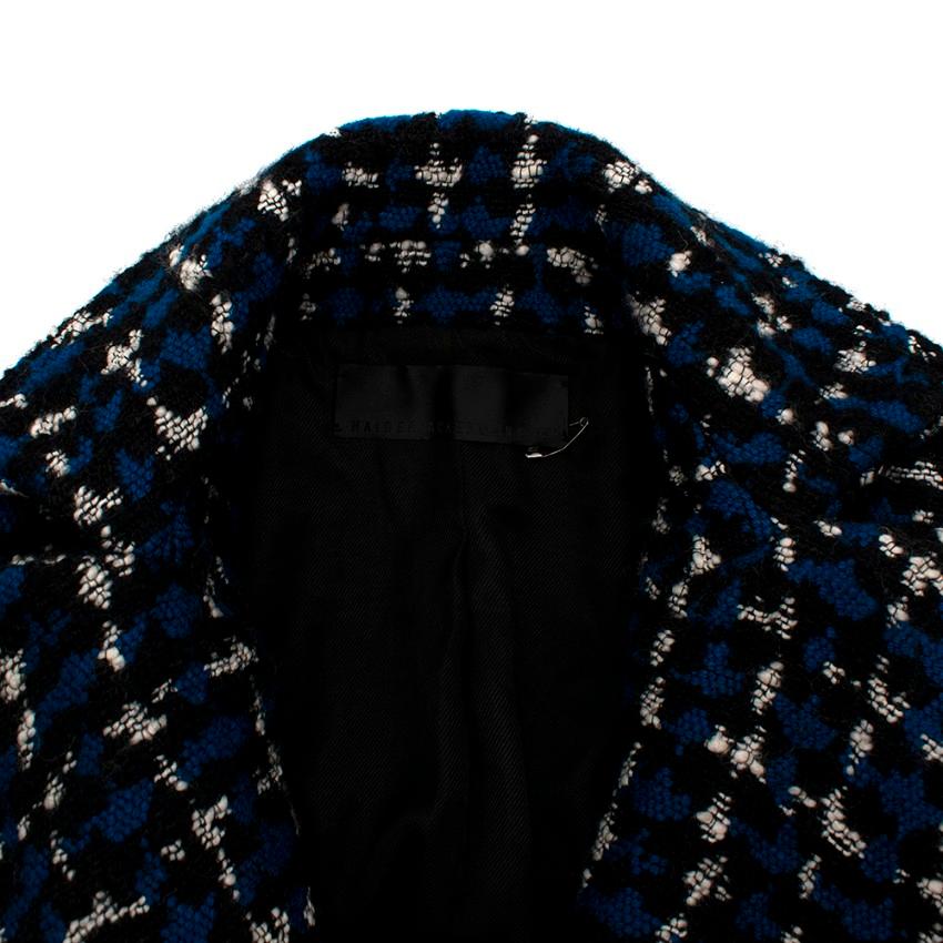 Haider Ackermann Blue & Black Boucle Cropped Jacket - Size US 6 For Sale 3