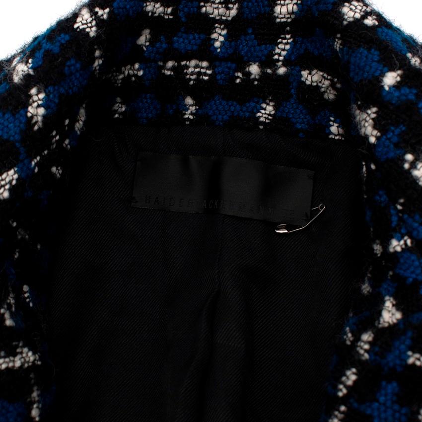 Haider Ackermann Blue & Black Boucle Cropped Jacket - Size US 6 For Sale 4