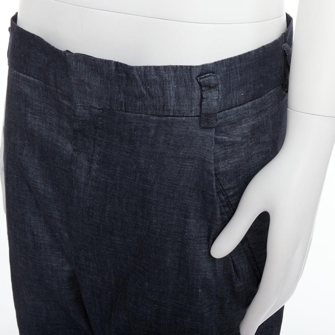 HAIDER ACKERMANN blue linen cotton low waist drop harem pants M
Reference: PRCG/A00052
Brand: Haider Ackermann
Designer: Haider Ackermann
Material: Linen, Cotton
Color: Blue
Pattern: Solid
Closure: Zip Fly
Extra Details: Single back pocket.
Made in: