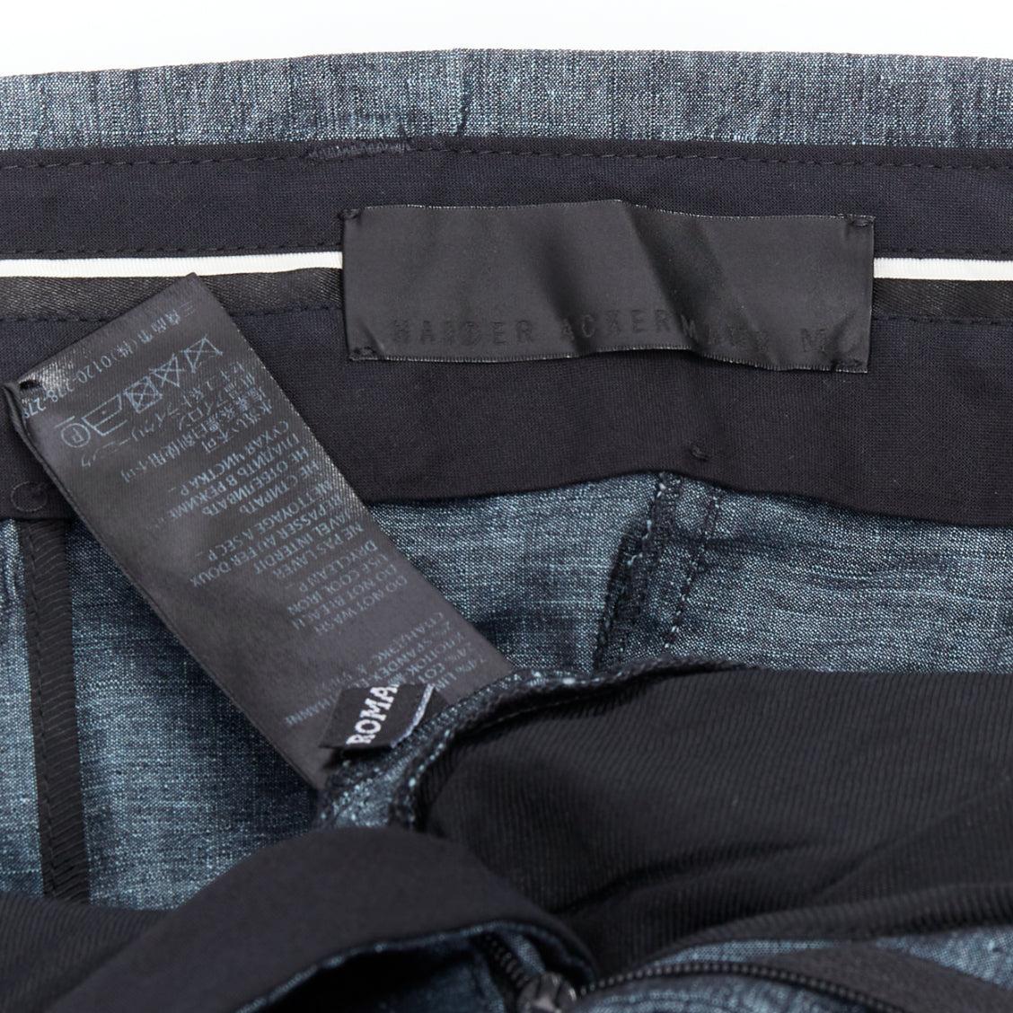 HAIDER ACKERMANN blue linen cotton low waist drop harem pants M 3