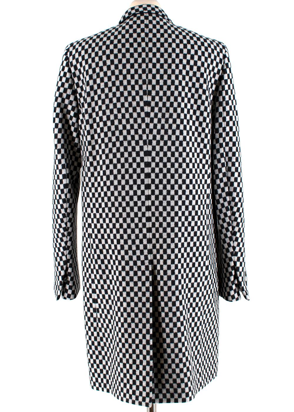 Haider Ackermann Schachbrettmuster-Mantel FR38 (Schwarz)