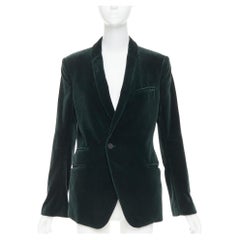 HAIDER ACKERMANN dark green velvet shawl lapel single button blazer FR44 XS