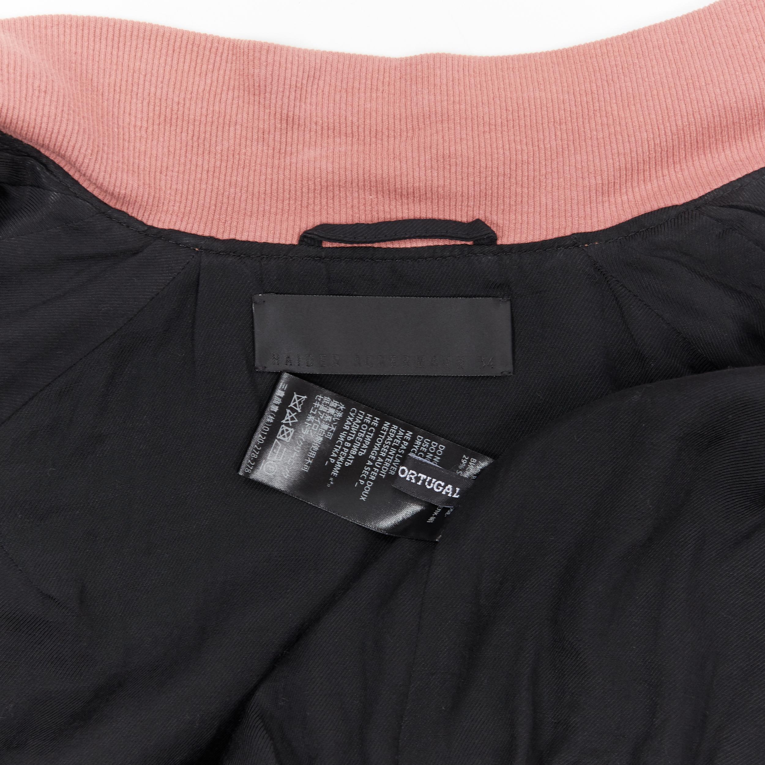 HAIDER ACKERMANN dusty pink rayon silk blend zip up bomber jacket FR34 XS 3