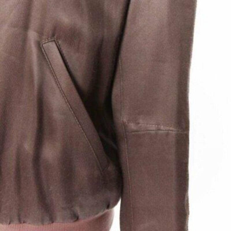 HAIDER ACKERMANN dusty pink rayon silk blend zip up bomber jacket FR34 XS 2