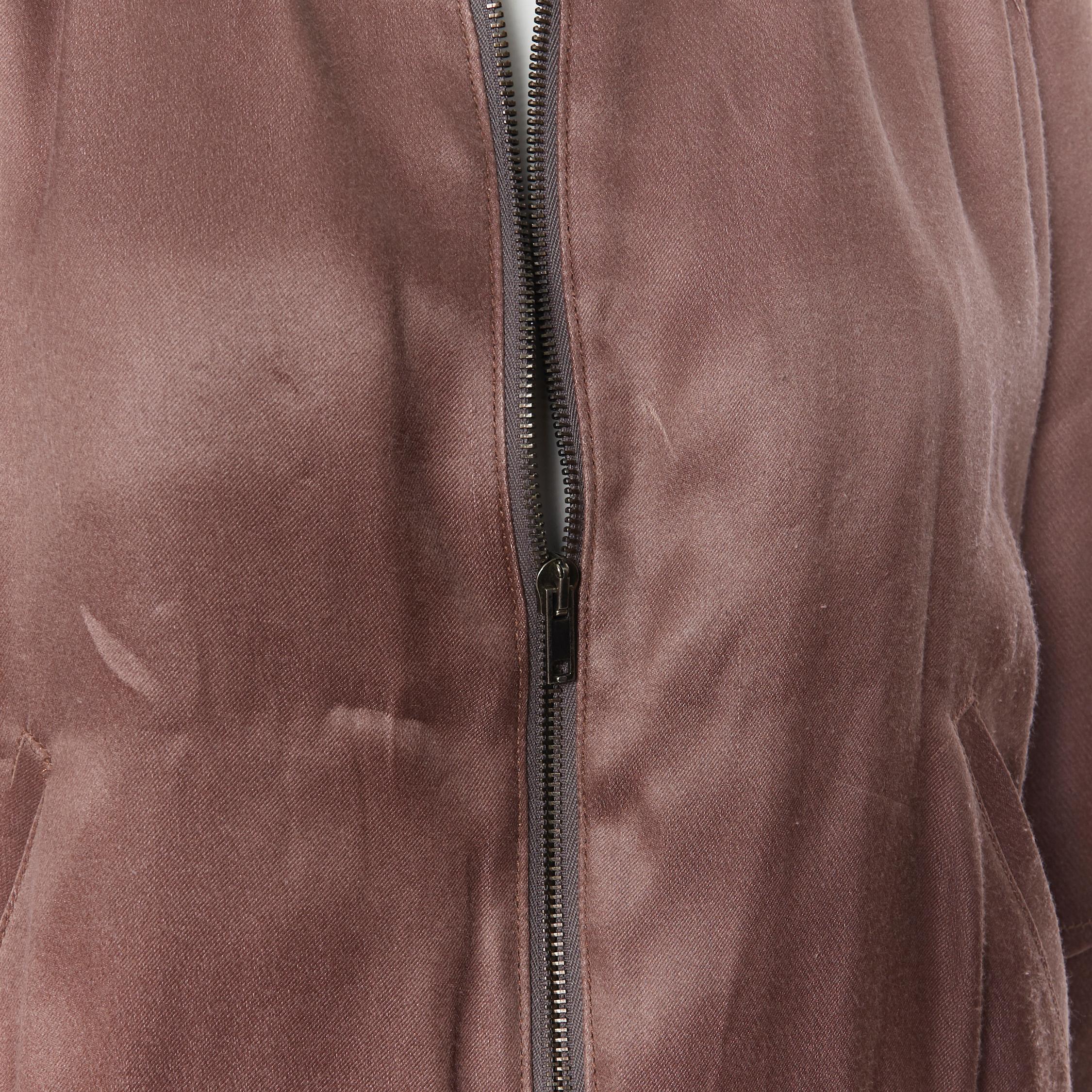 HAIDER ACKERMANN dusty pink rayon silk blend zip up bomber jacket FR34 XS 1