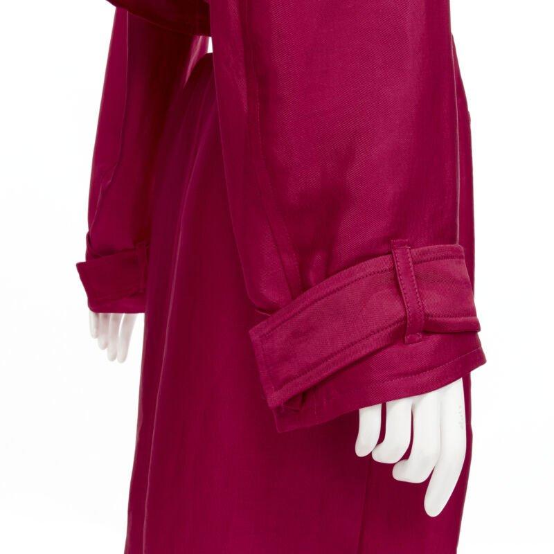 HAIDER ACKERMANN Fuschia pink linen rayon flap layered robe coat FR34 XS For Sale 2