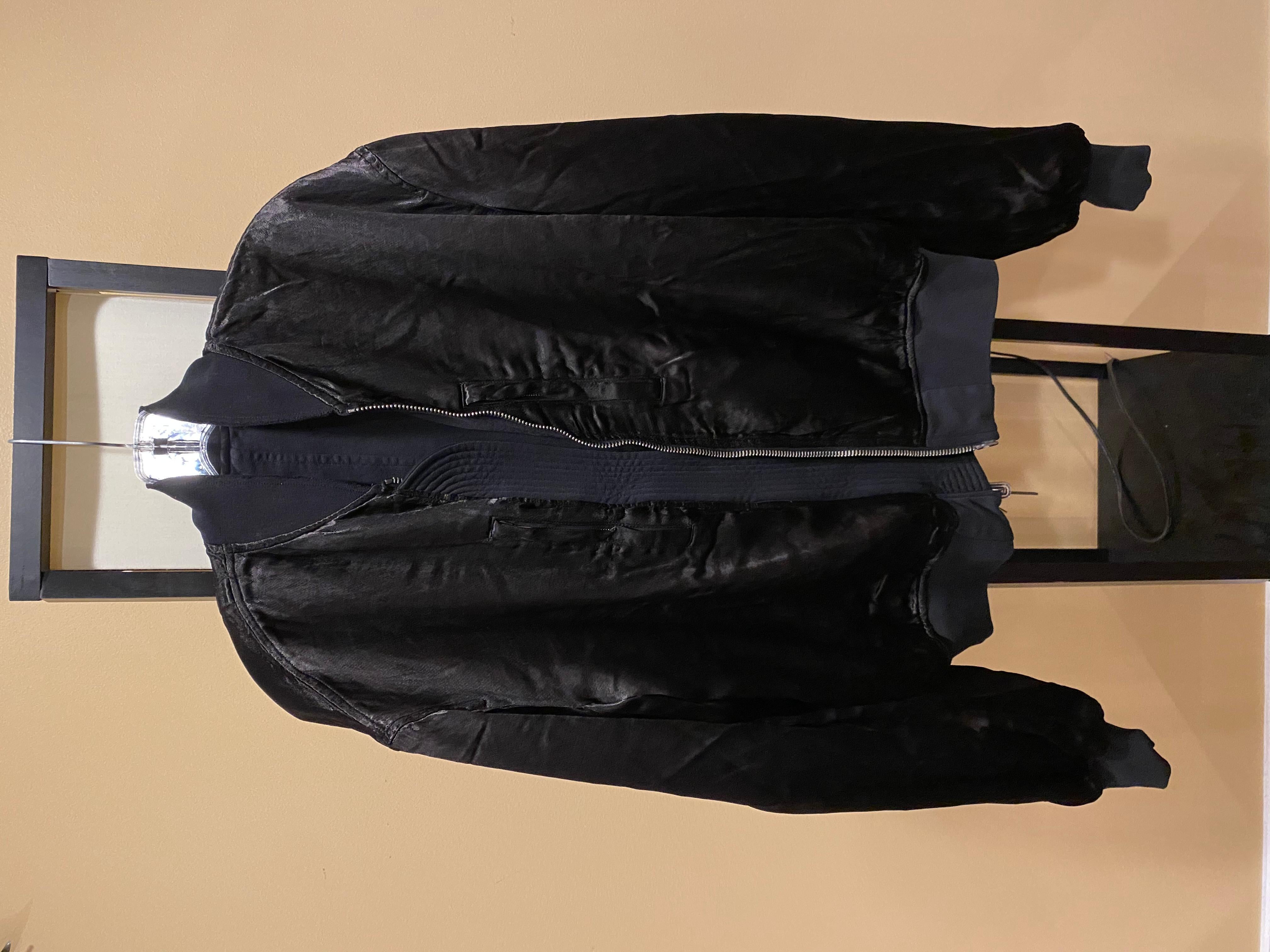 Haider Ackermann Gathered Bomber Perth Black 2020 size Medium For Sale 3