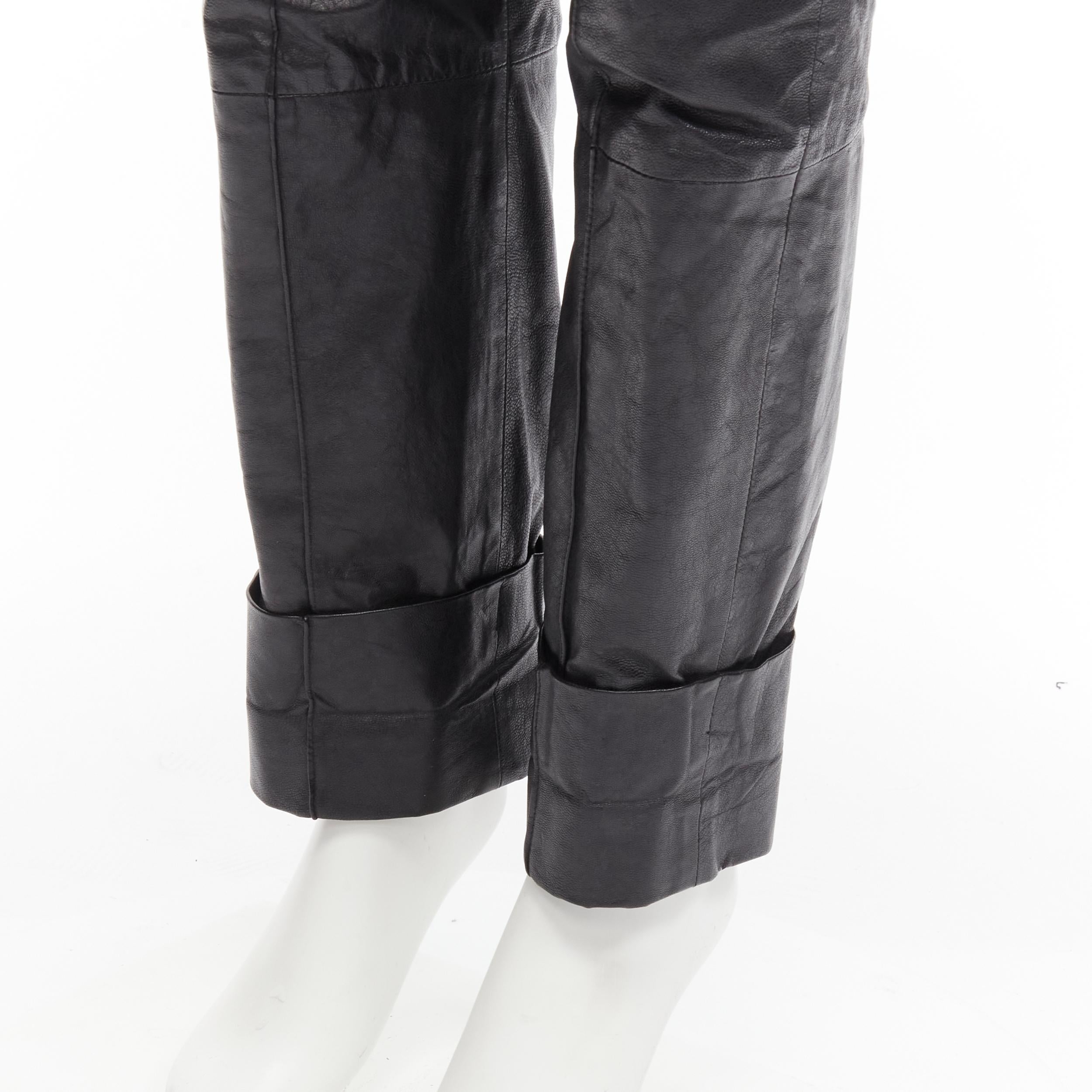 HAIDER ACKERMANN glossy leather low waist dropped crotch cuffed pants FR36 S
Reference: CNLE/A00184
Brand: Haider Ackermann
Designer: Haider Ackermann
Material: Leather
Color: Black
Pattern: Solid
Closure: Zip Fly
Lining: Fabric
Extra Details: Two