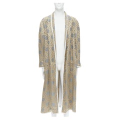 HAIDER ACKERMANN gold blue oriental ethnic geometric jacquard robe XS