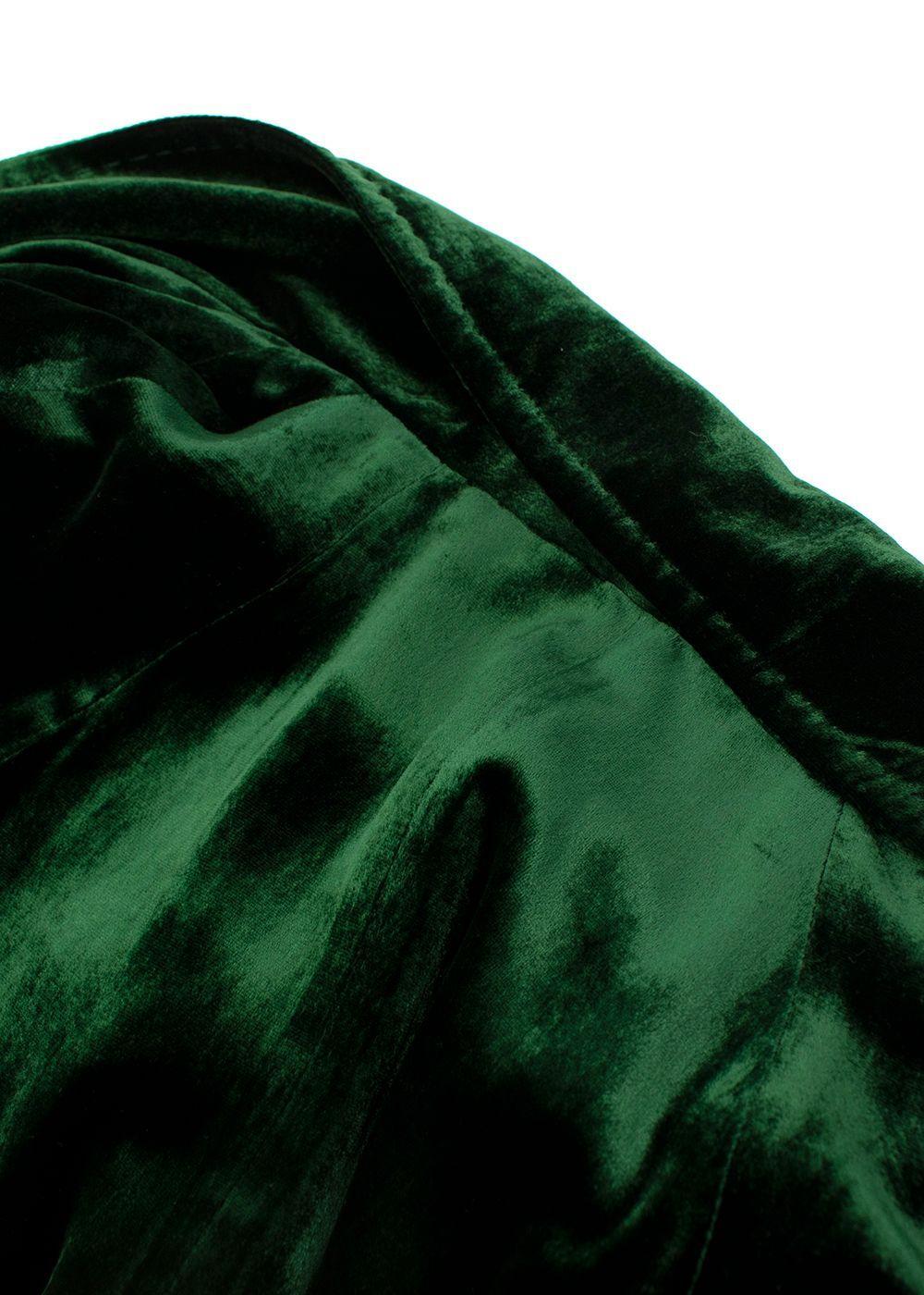 Haider Ackermann Green Velvet Long Peignoir Raglan Coat - US 6  3