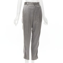 HAIDER ACKERMANN pantalon cropped en rayonne grise rose poussiéreux FR38 S