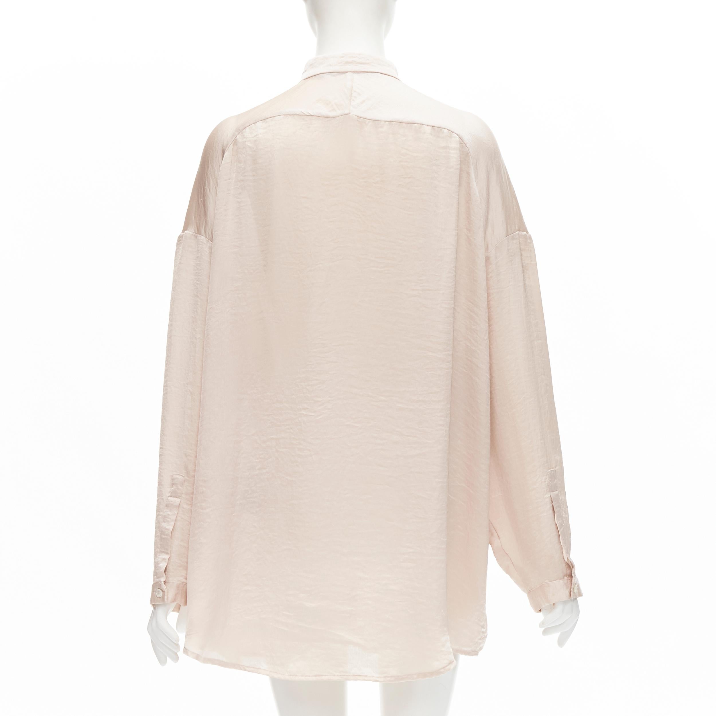 Women's HAIDER ACKERMANN hammered polyester blush pink oversize shirt  FR38 M For Sale