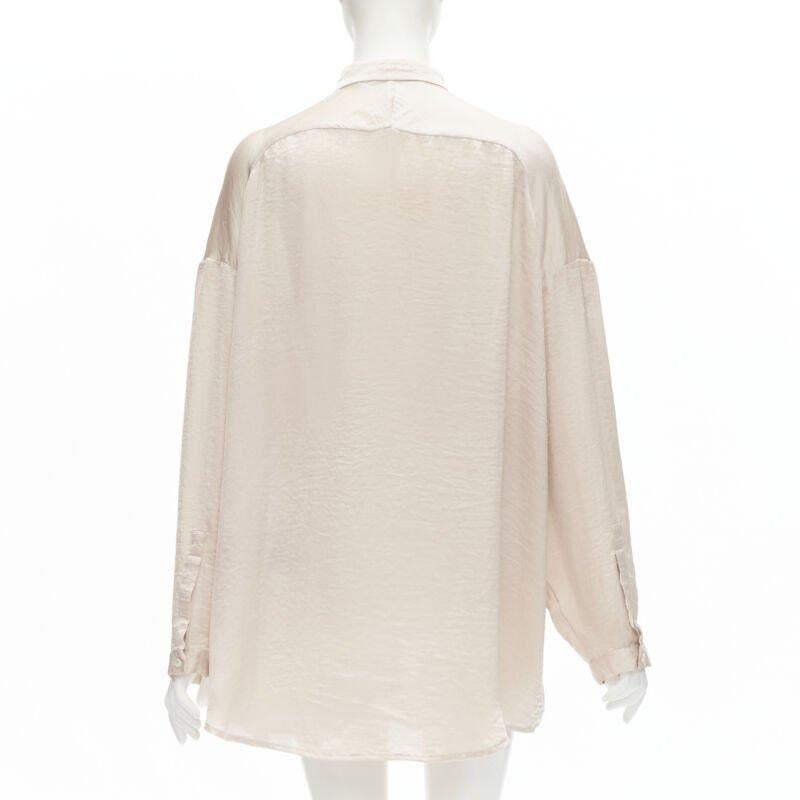 Women's HAIDER ACKERMANN hammered polyester blush pink oversize shirt  FR38 M For Sale