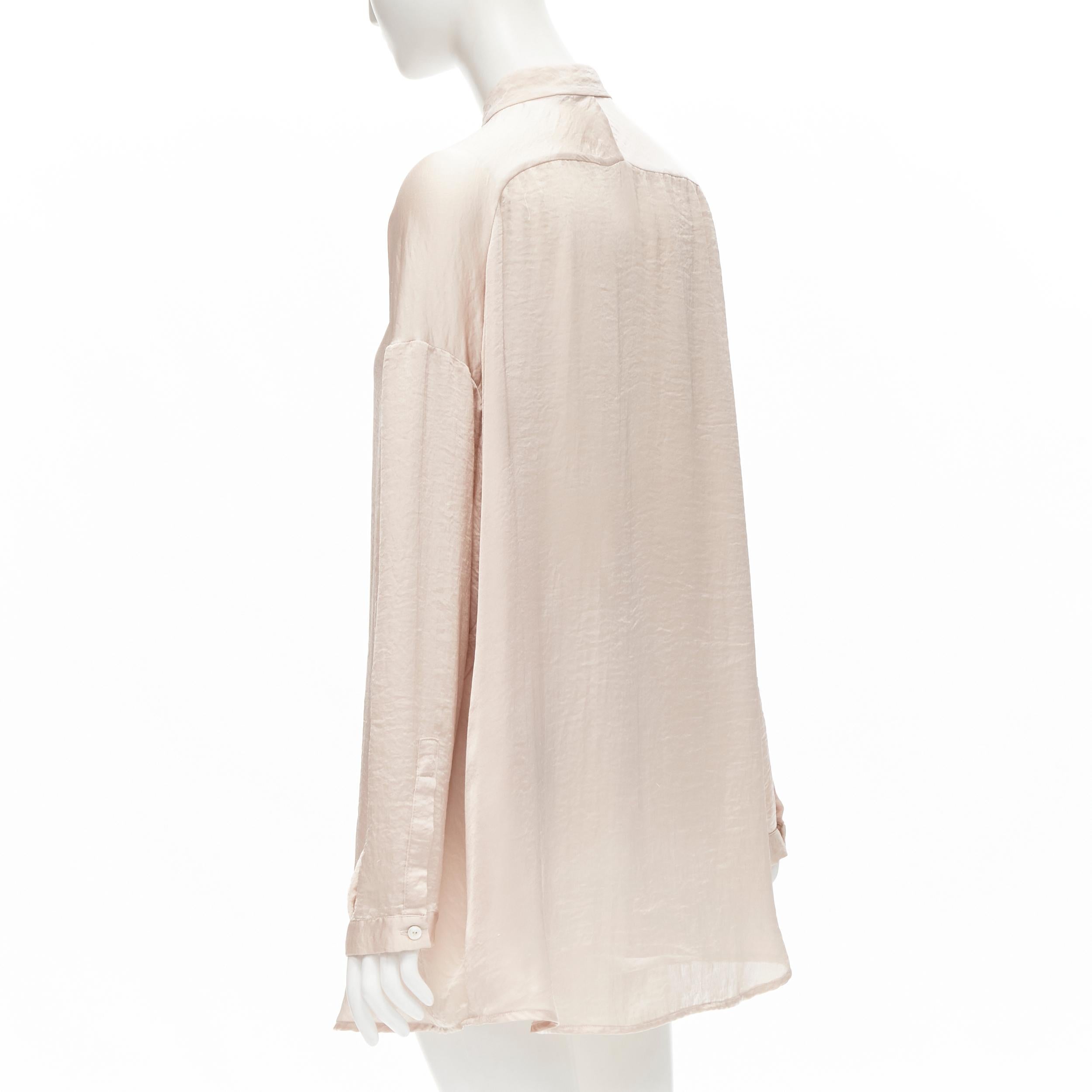 HAIDER ACKERMANN hammered polyester blush pink oversize shirt  FR38 M For Sale 1