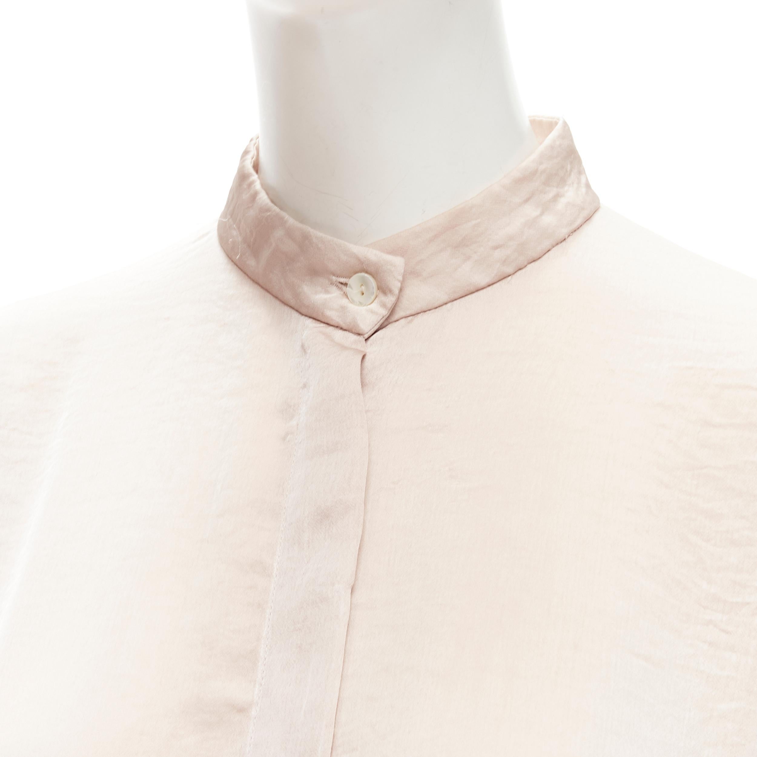 HAIDER ACKERMANN hammered polyester blush pink oversize shirt  FR38 M For Sale 2