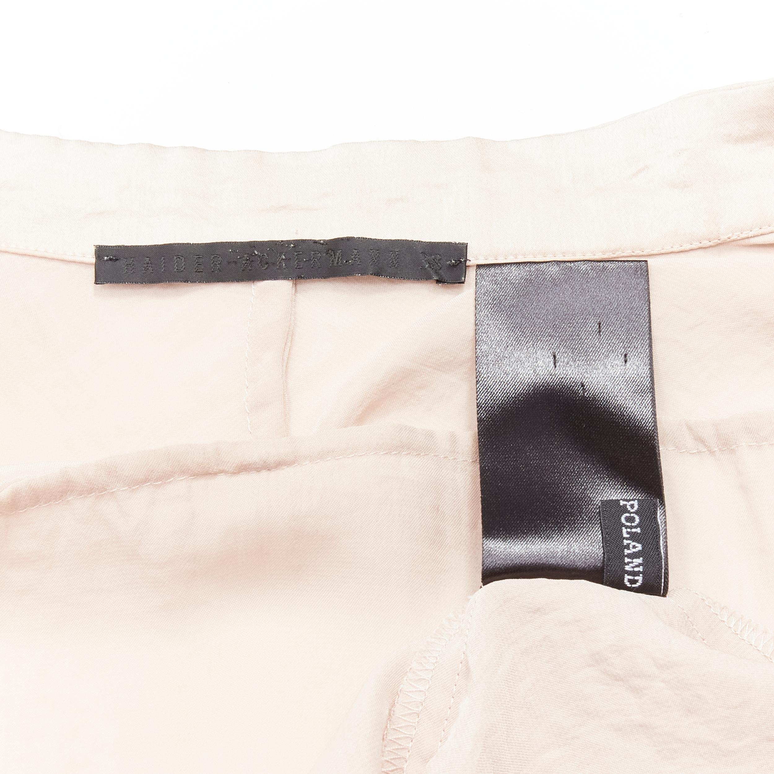 HAIDER ACKERMANN hammered polyester blush pink oversize shirt  FR38 M For Sale 4