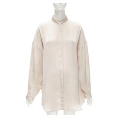 HAIDER ACKERMANN hammered polyester blush pink oversize shirt  FR38 M