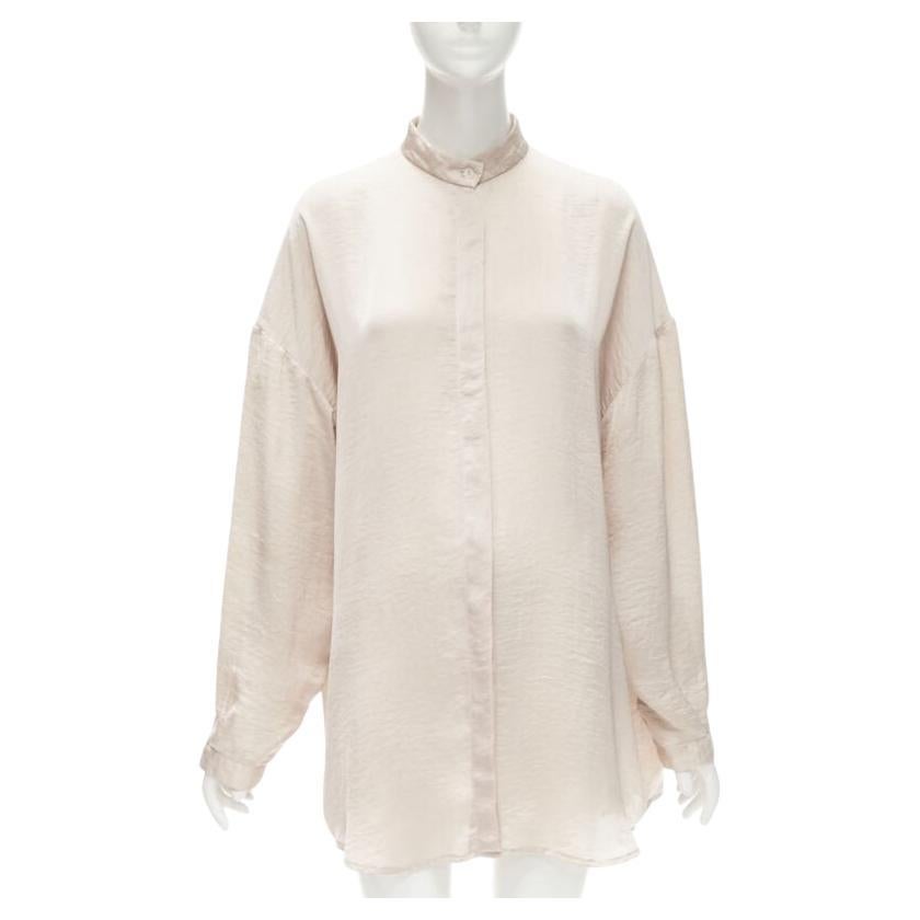 HAIDER ACKERMANN hammered polyester blush pink oversize shirt  FR38 M For Sale