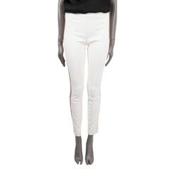 HAIDER ACKERMANN ivory SIDE STRIPE LEATHER LEGGINGS Pants S