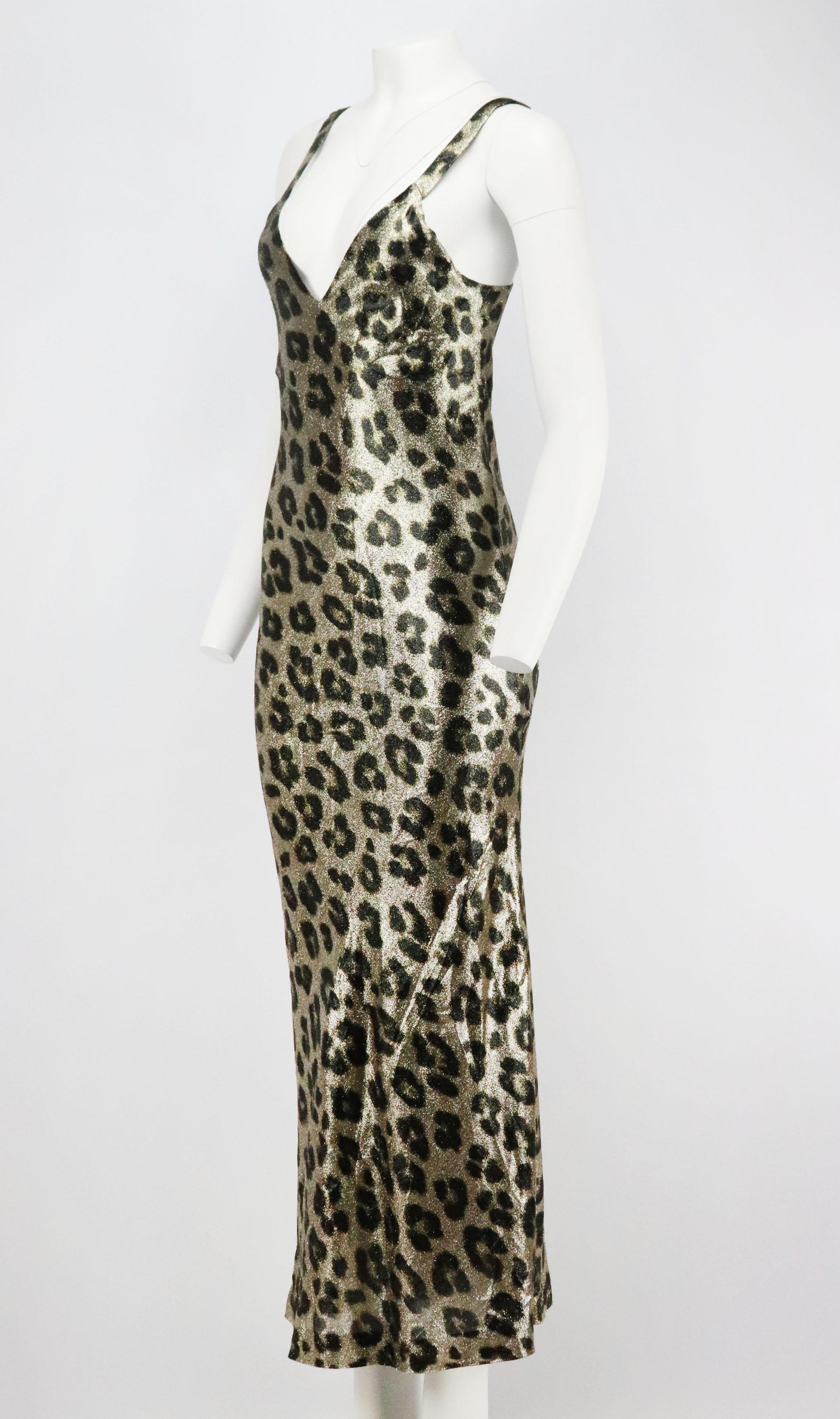 ganni leopard slip dress