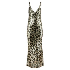 Haider Ackermann Leopard Print Silk Blend Maxi Dress Fr 36 UK 8