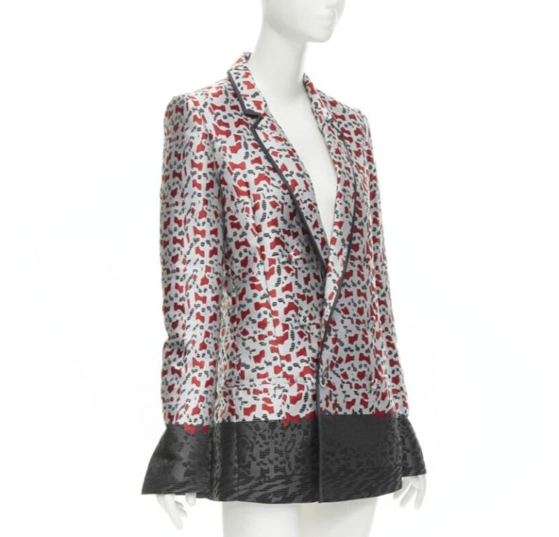 Noir Veste blazer en jacquard noir HAIDER Ackermann marbre sang biais FR34 XS en vente