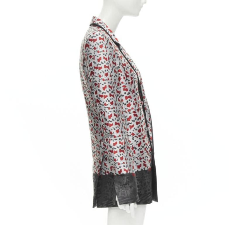 Veste blazer en jacquard noir HAIDER Ackermann marbre sang biais FR34 XS Excellent état - En vente à Hong Kong, NT