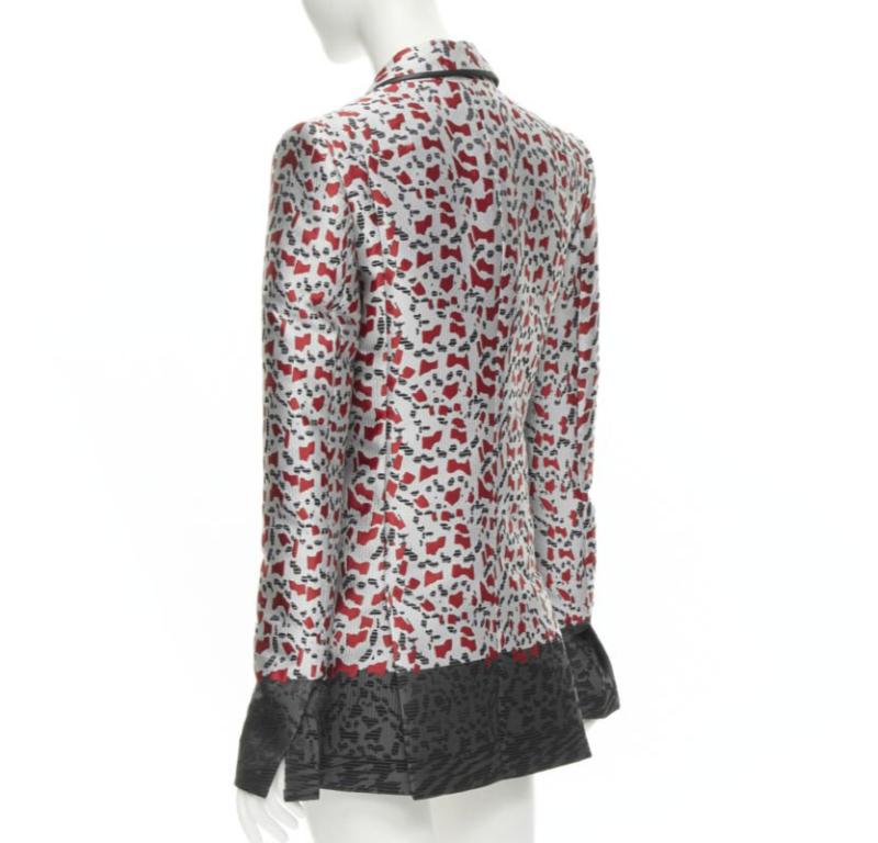 Veste blazer en jacquard noir HAIDER Ackermann marbre sang biais FR34 XS en vente 1