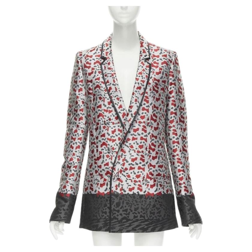 Pre-owned Haider Ackermann Marble Blood Biais Black Jacquard Blazer Jacket Fr34 Xs