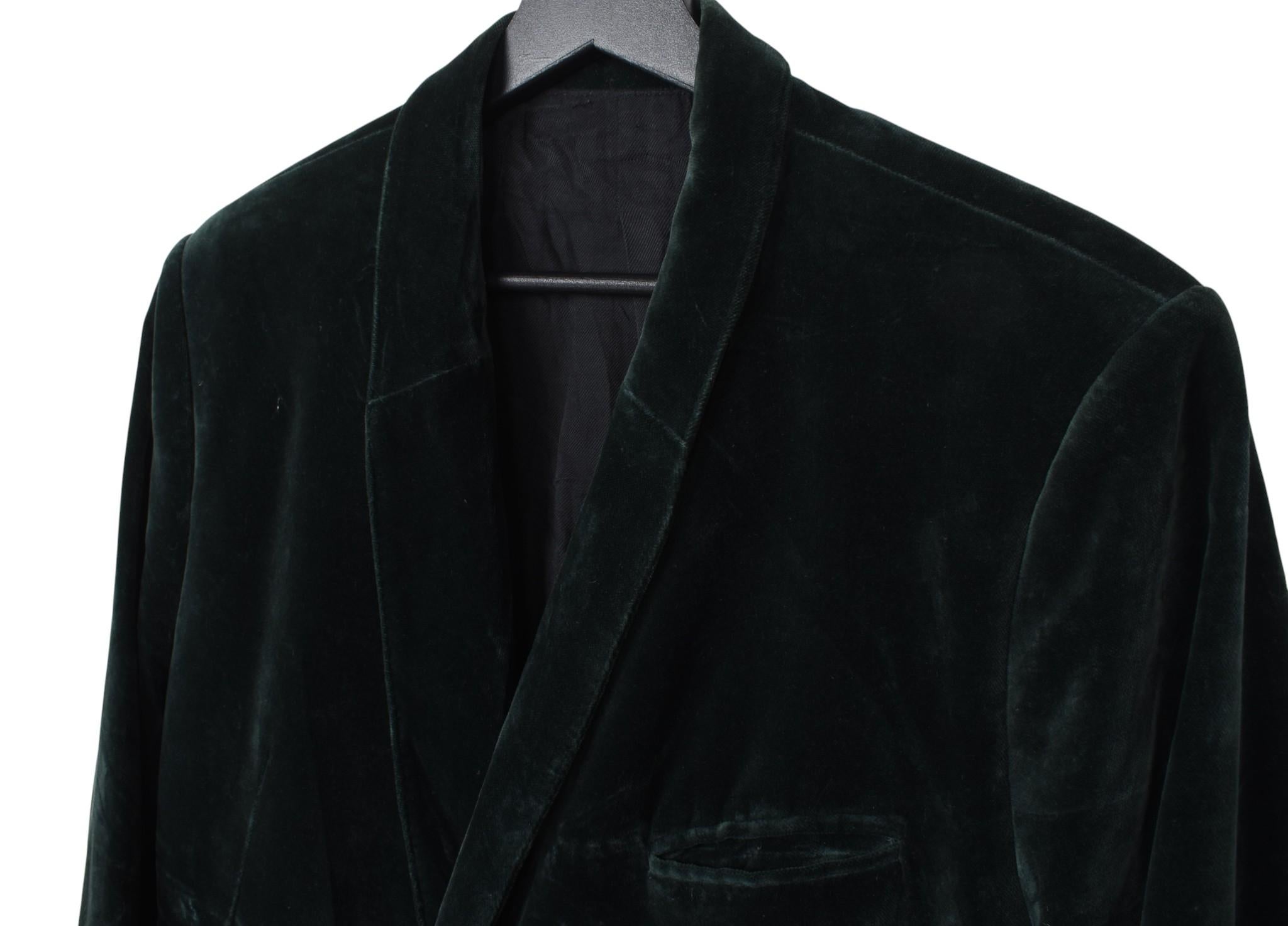 Black Haider Ackermann Men Jacket Velour One Button Blazer Size 54-L For Sale
