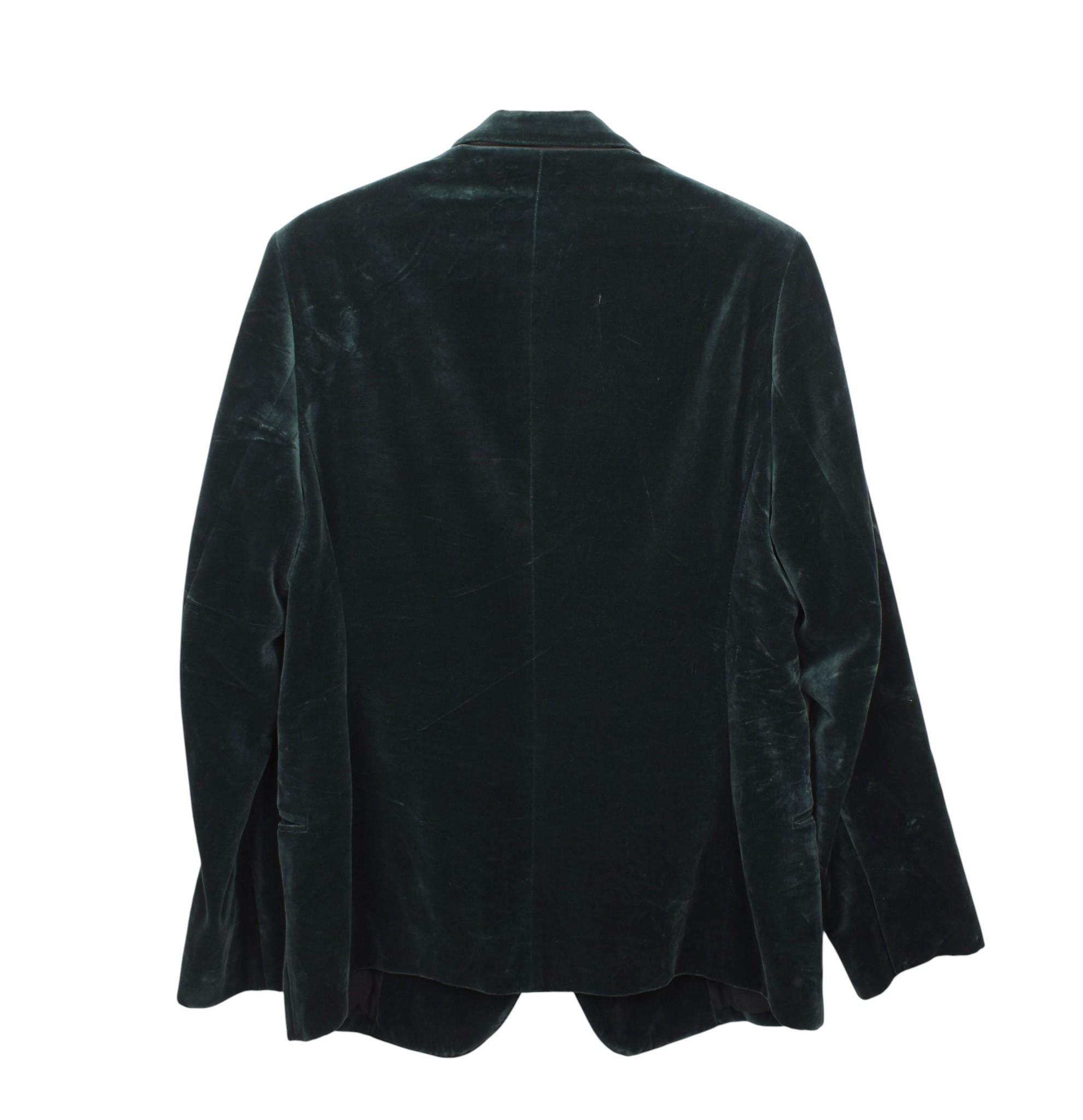 Haider Ackermann Men Jacket Velour One Button Blazer Size 54-L In Good Condition For Sale In Kaunas, LT