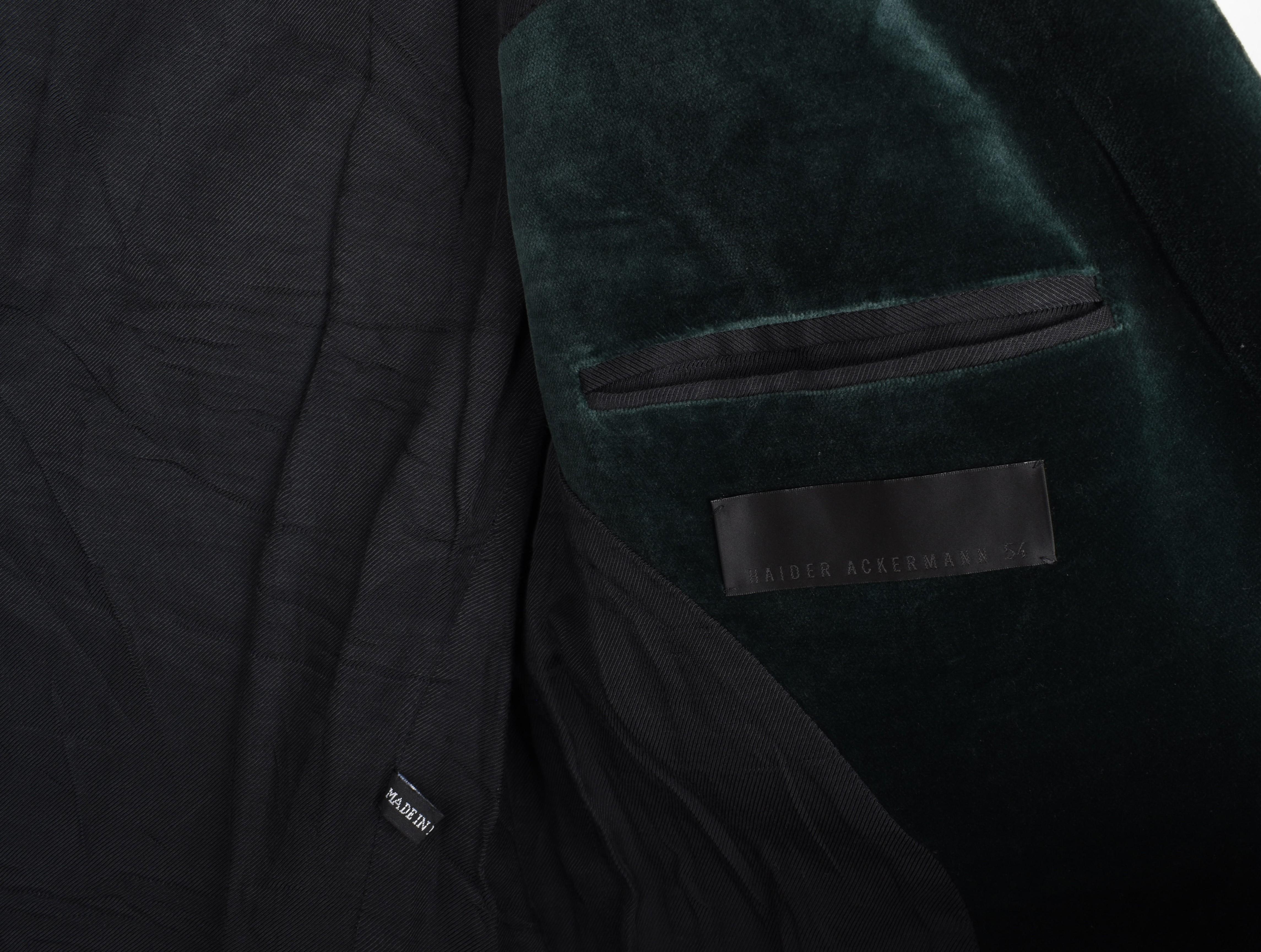 Haider Ackermann Men Jacket Velour One Button Blazer Size 54-L For Sale 2