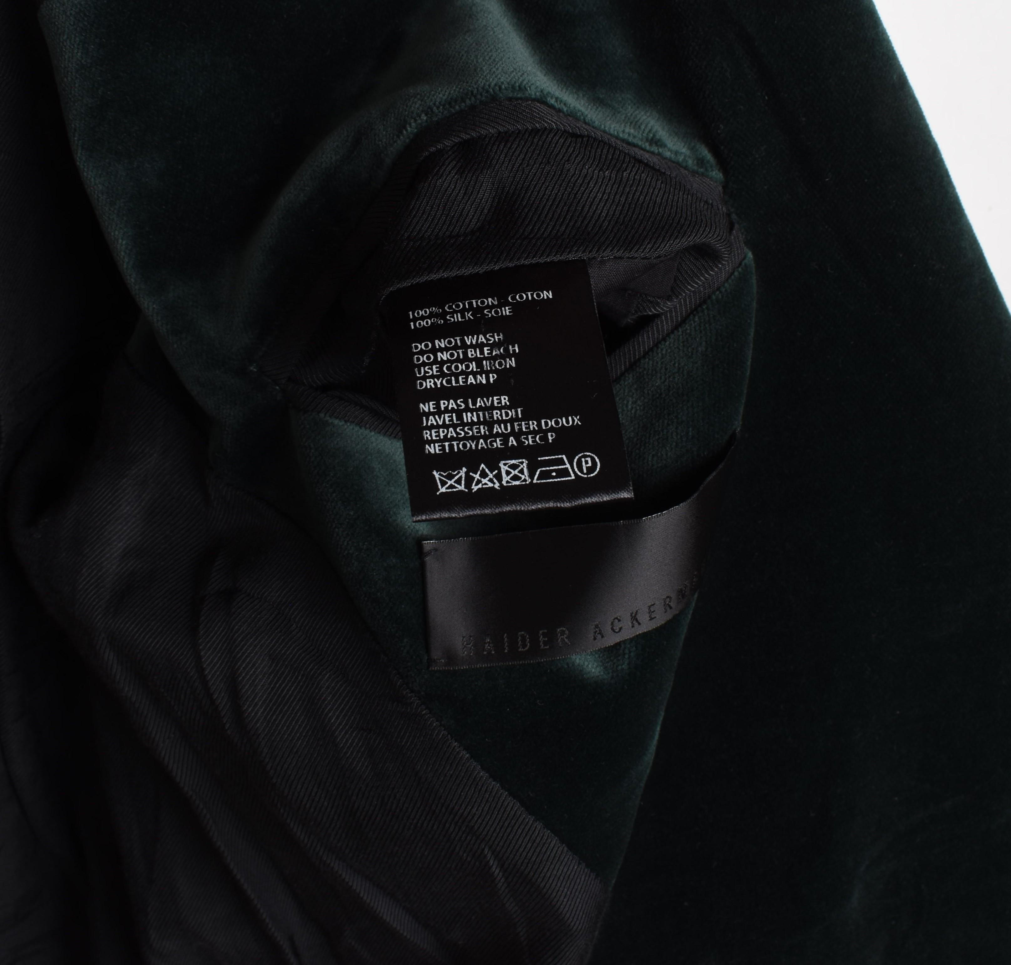 Haider Ackermann Men Jacket Velour One Button Blazer Size 54-L For Sale 4