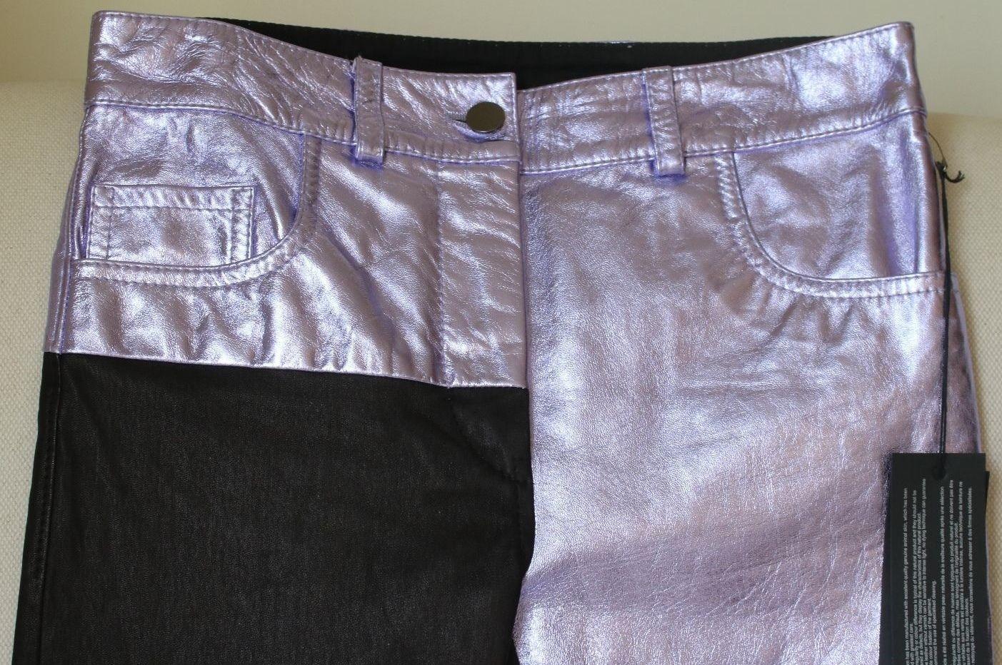 Gray Haider Ackermann Metallic and Matte Leather Skinny Pants