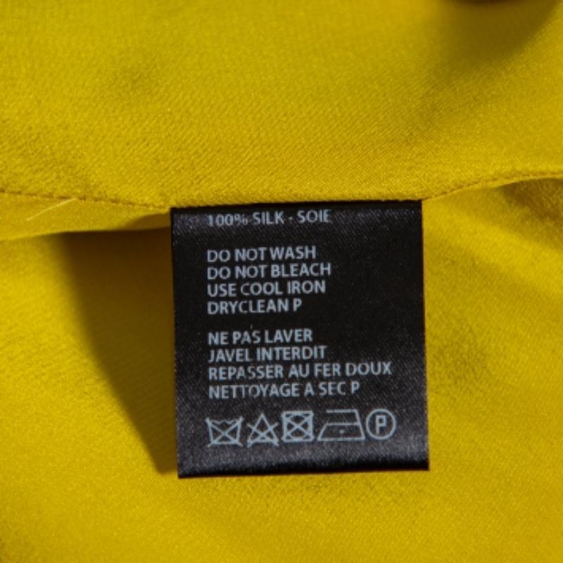 Haider Ackermann Mustard Yellow Silk Flared Maxi Skirt S For Sale 6