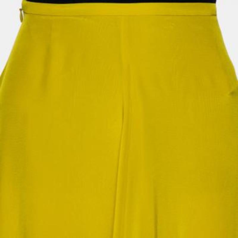 Women's Haider Ackermann Mustard Yellow Silk Flared Maxi Skirt S For Sale