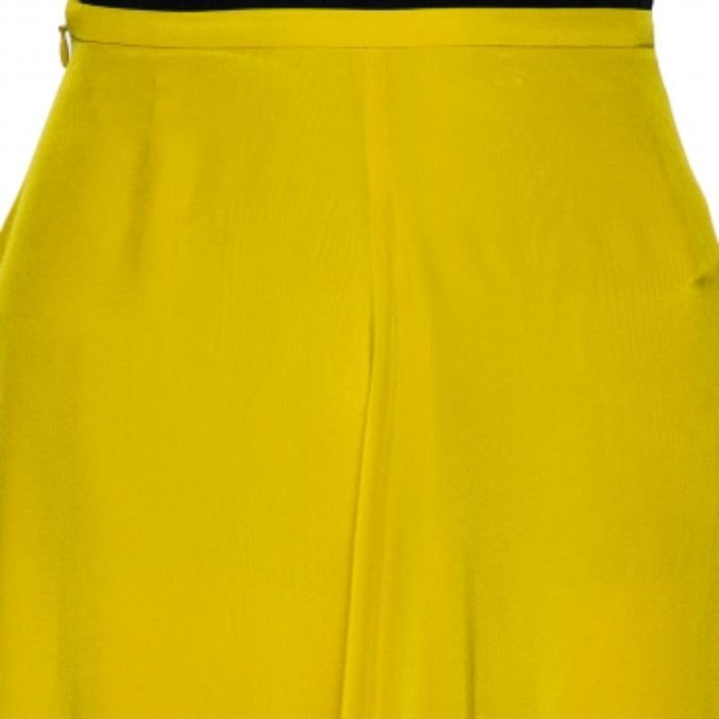 Haider Ackermann Mustard Yellow Silk Flared Maxi Skirt S For Sale 3