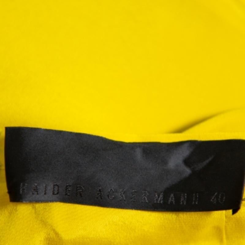 Haider Ackermann Mustard Yellow Silk Flared Maxi Skirt S For Sale 5