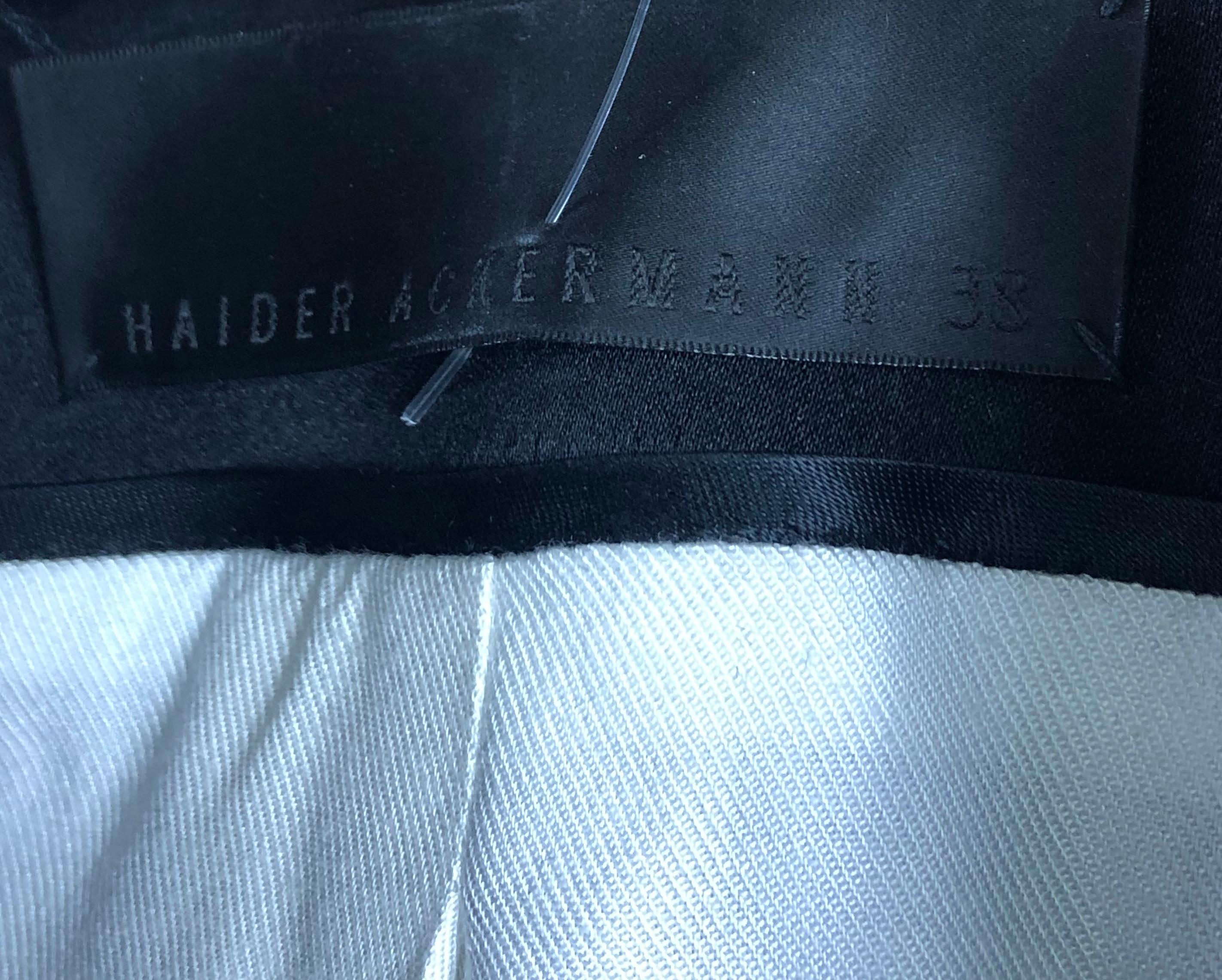 Haider Ackermann - Blazer de smoking bleu marine et noir, taille 38 en vente 2