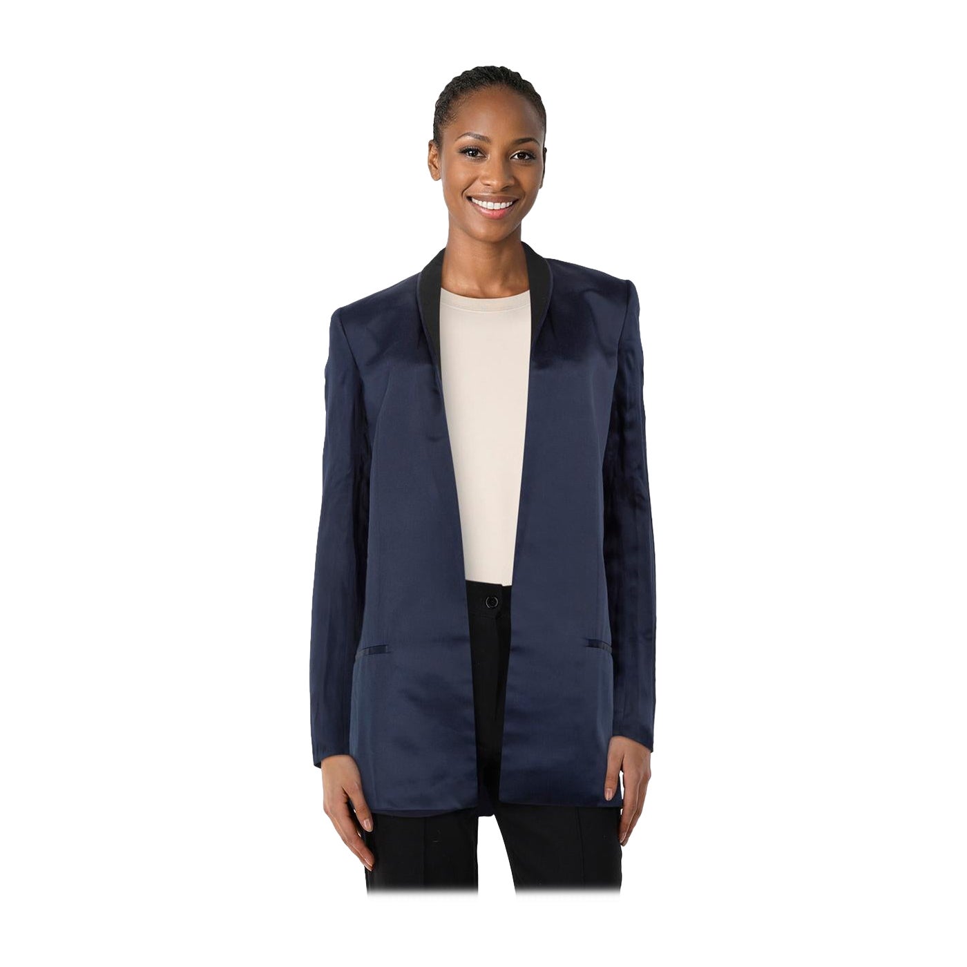 Haider Ackermann Blazer de seda azul marino Talla S