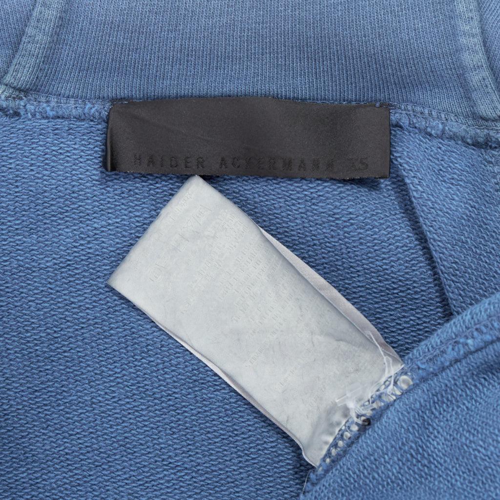 HAIDER ACKERMANN Perth blue washed cotton zip up hoodie XS 4