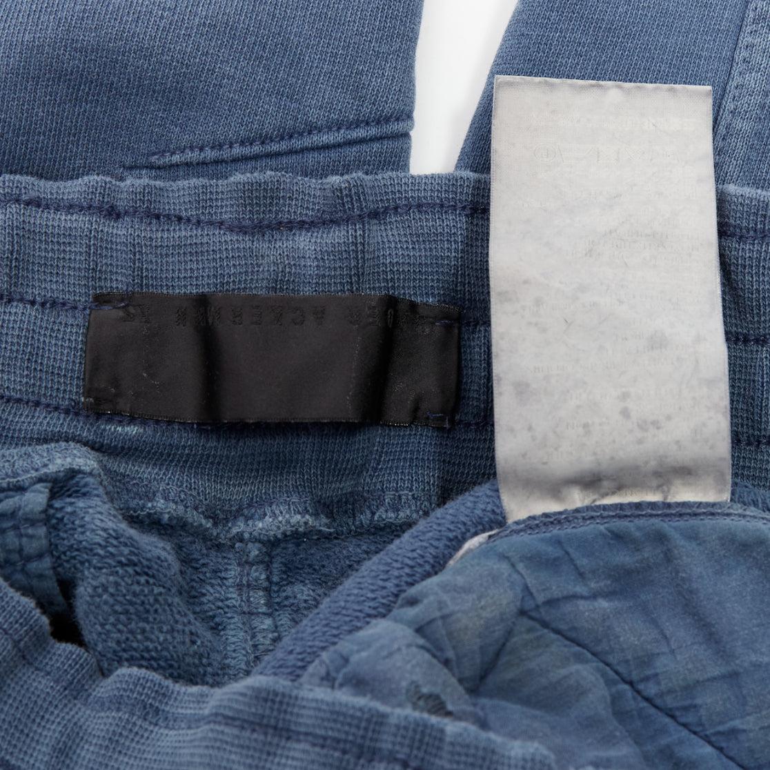 HAIDER ACKERMANN Perth blue washed fabric darted panelled back jogger pants XS For Sale 3