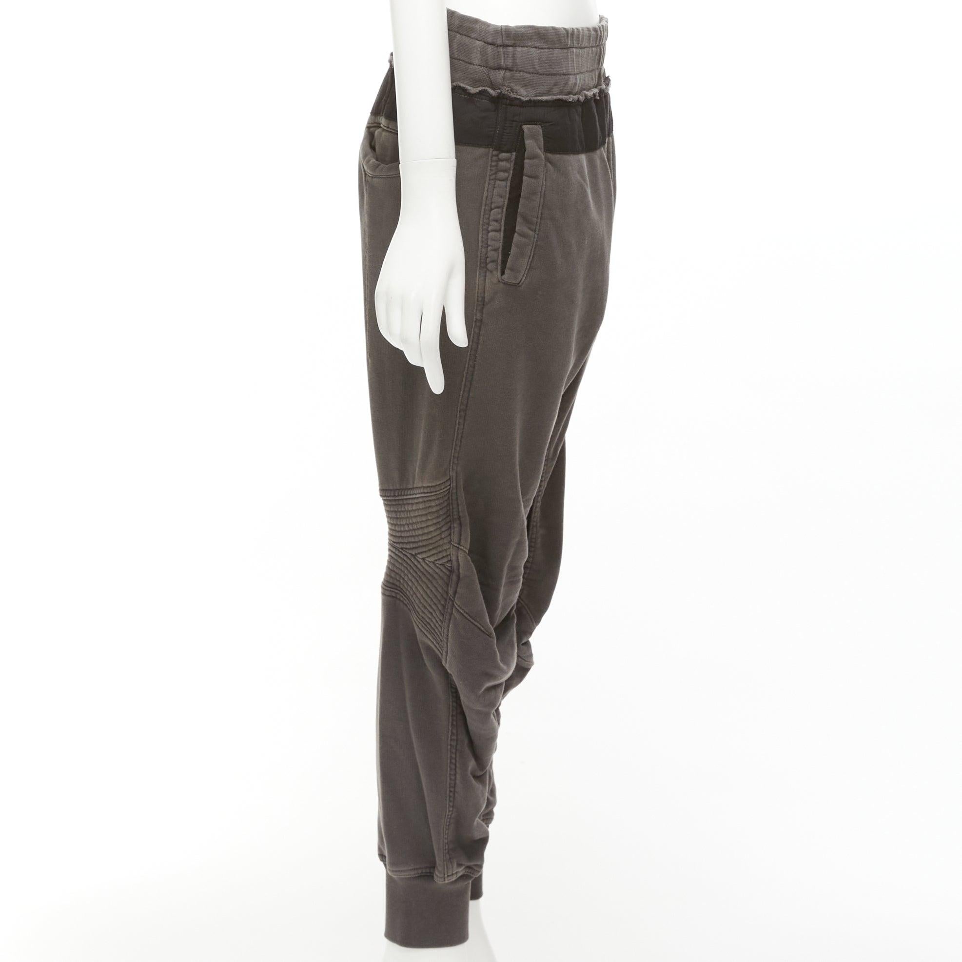 Women's HAIDER ACKERMANN Perth grey washed cotton darted panelled back jogger pants FR36 For Sale