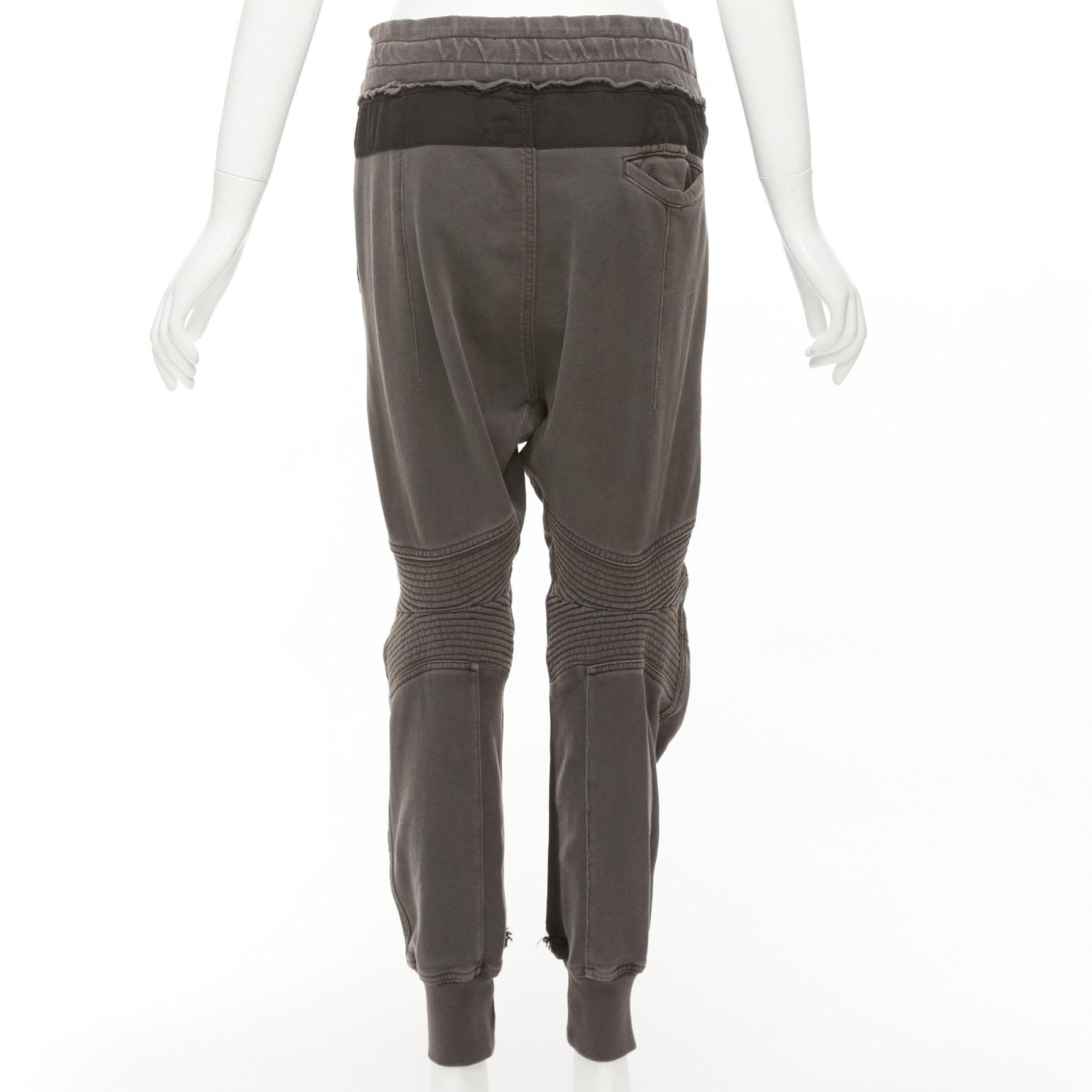 De las mujeres HAIDER ACKERMANN Pantalón jogger con paneles traseros de algodón lavado gris perla FR36 en venta