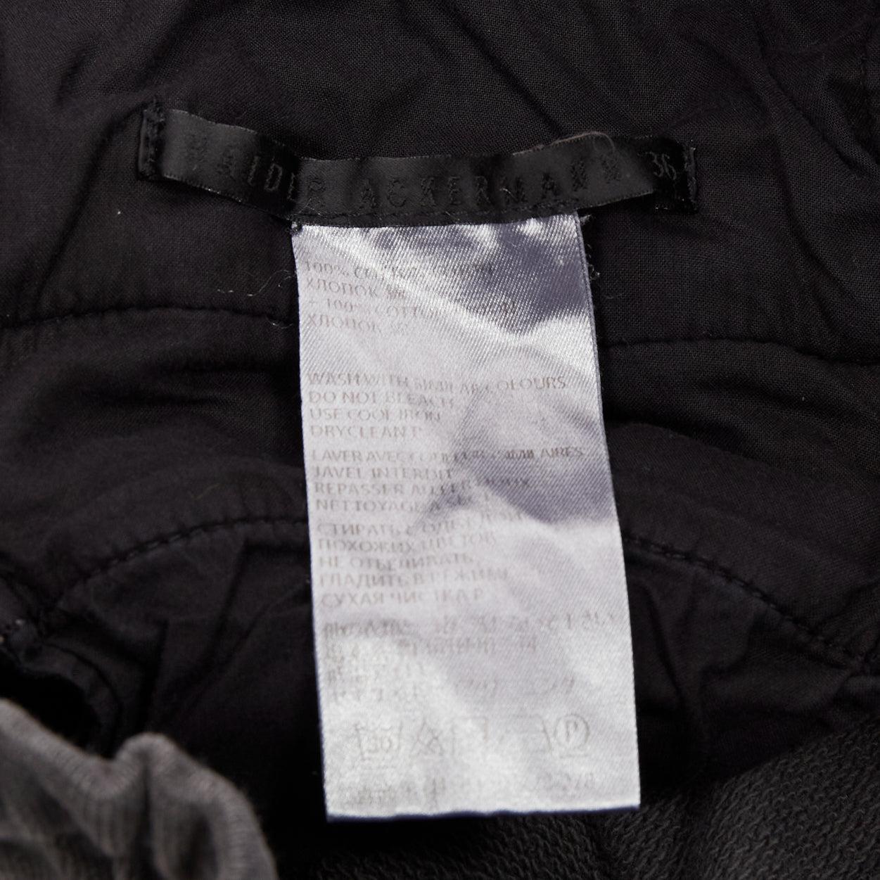 HAIDER ACKERMANN Pantalón jogger con paneles traseros de algodón lavado gris perla FR36 en venta 3