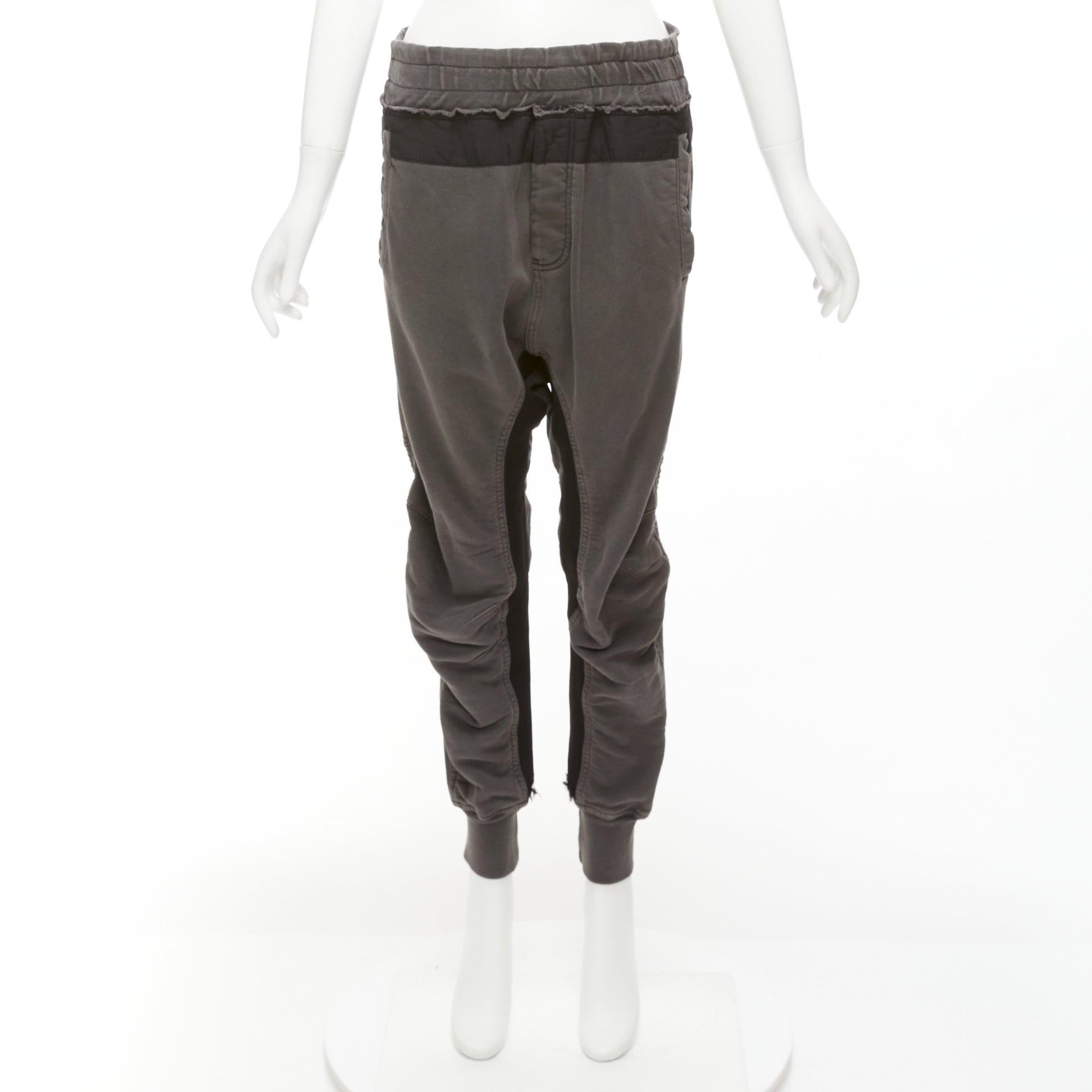 HAIDER ACKERMANN Perth grey washed cotton darted panelled back jogger pants FR36 For Sale 5