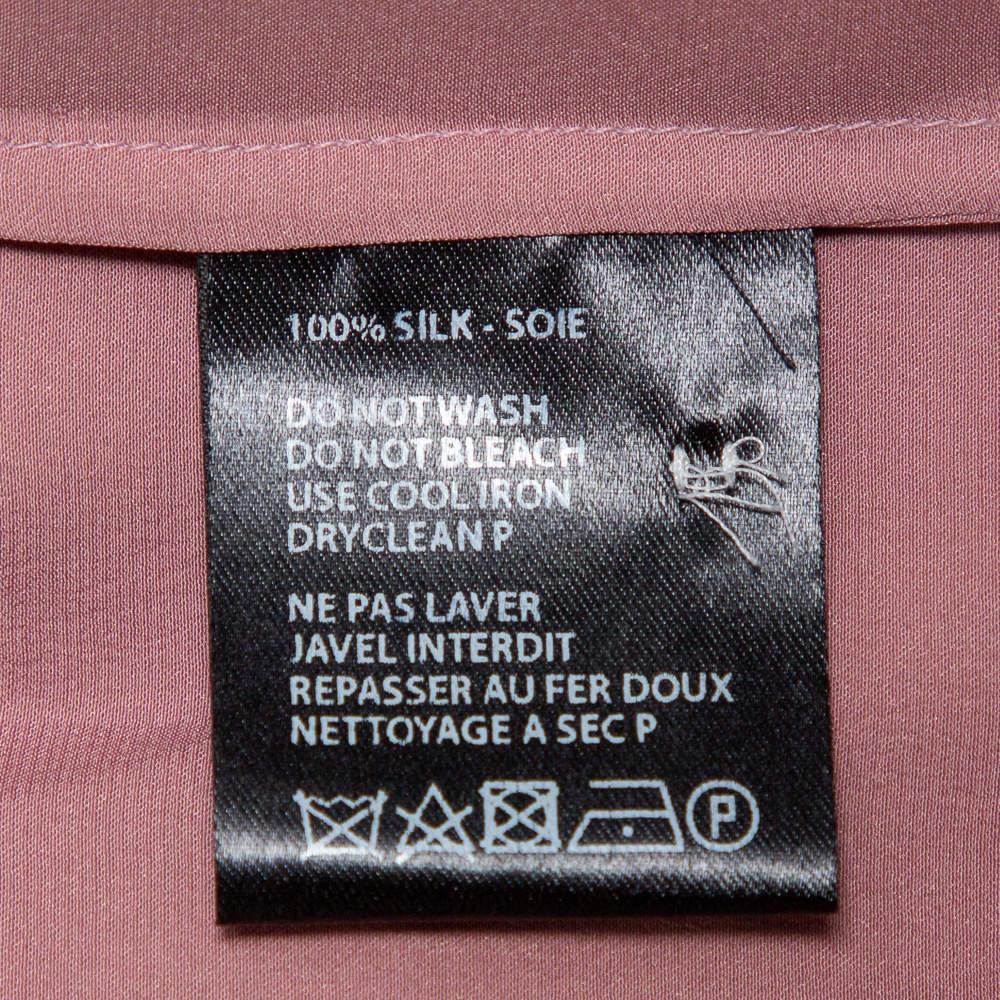 Haider Ackermann Pink Silk Satin Stand Collar Drop Shoulder Detail Dali Shirt M For Sale 1