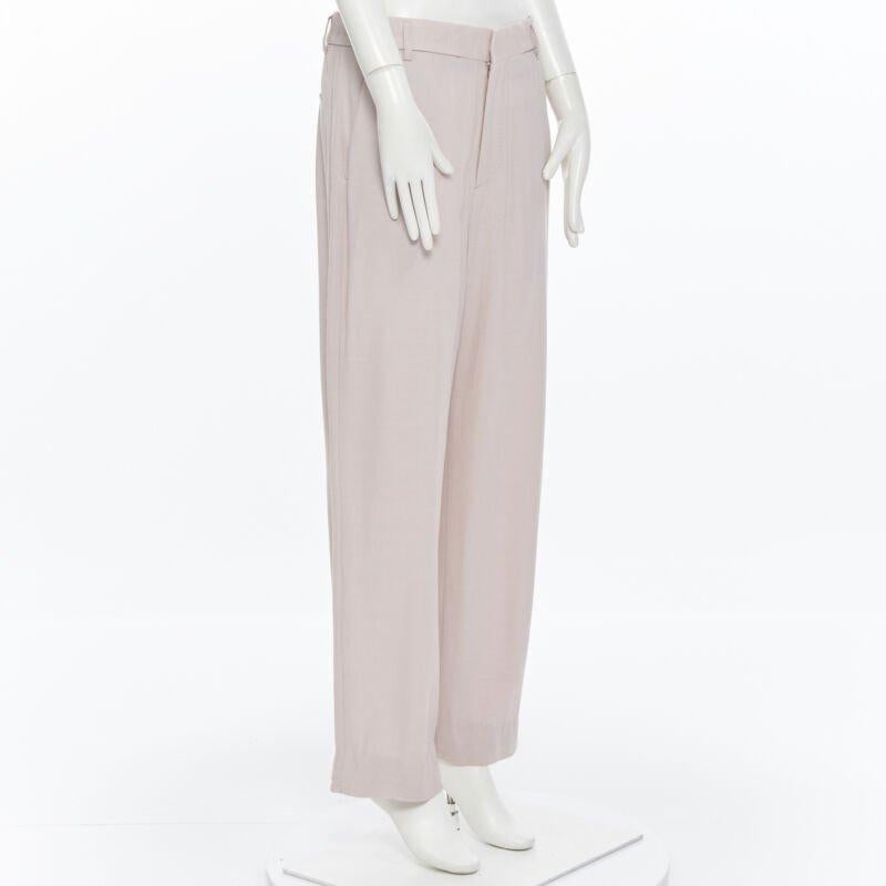 Gray HAIDER ACKERMANN rayon  wool blush pink wide leg trousers FR38 For Sale