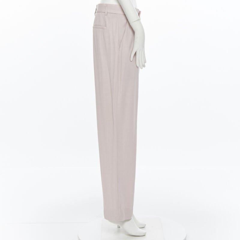 HAIDER ACKERMANN rayon  wool blush pink wide leg trousers FR38 In Good Condition For Sale In Hong Kong, NT